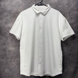 BYLT Premium Basics Mens XL White Short Sleeve Button Down Stretch Shirt